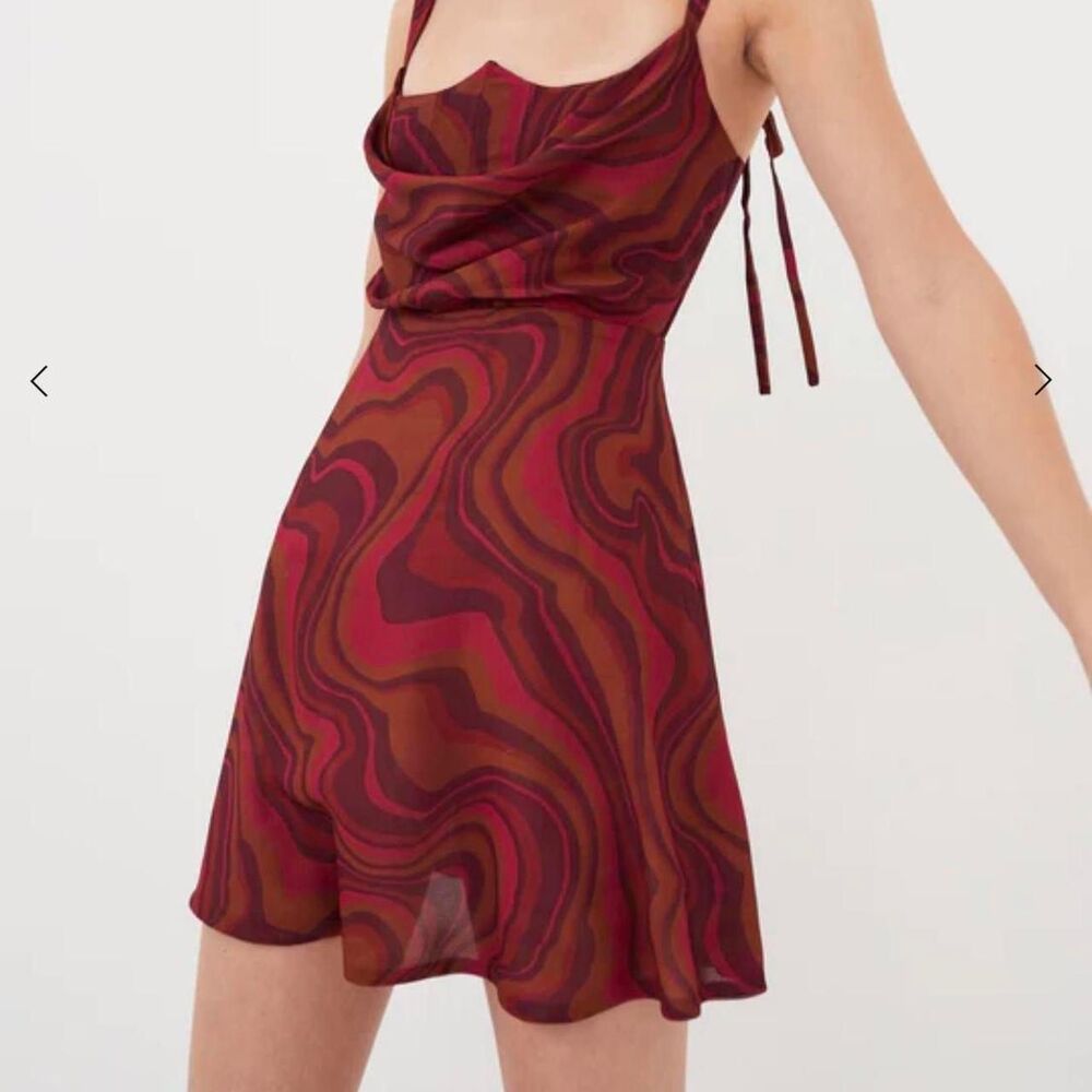 For-love-lemons Women's Red and Burgundy Dress
